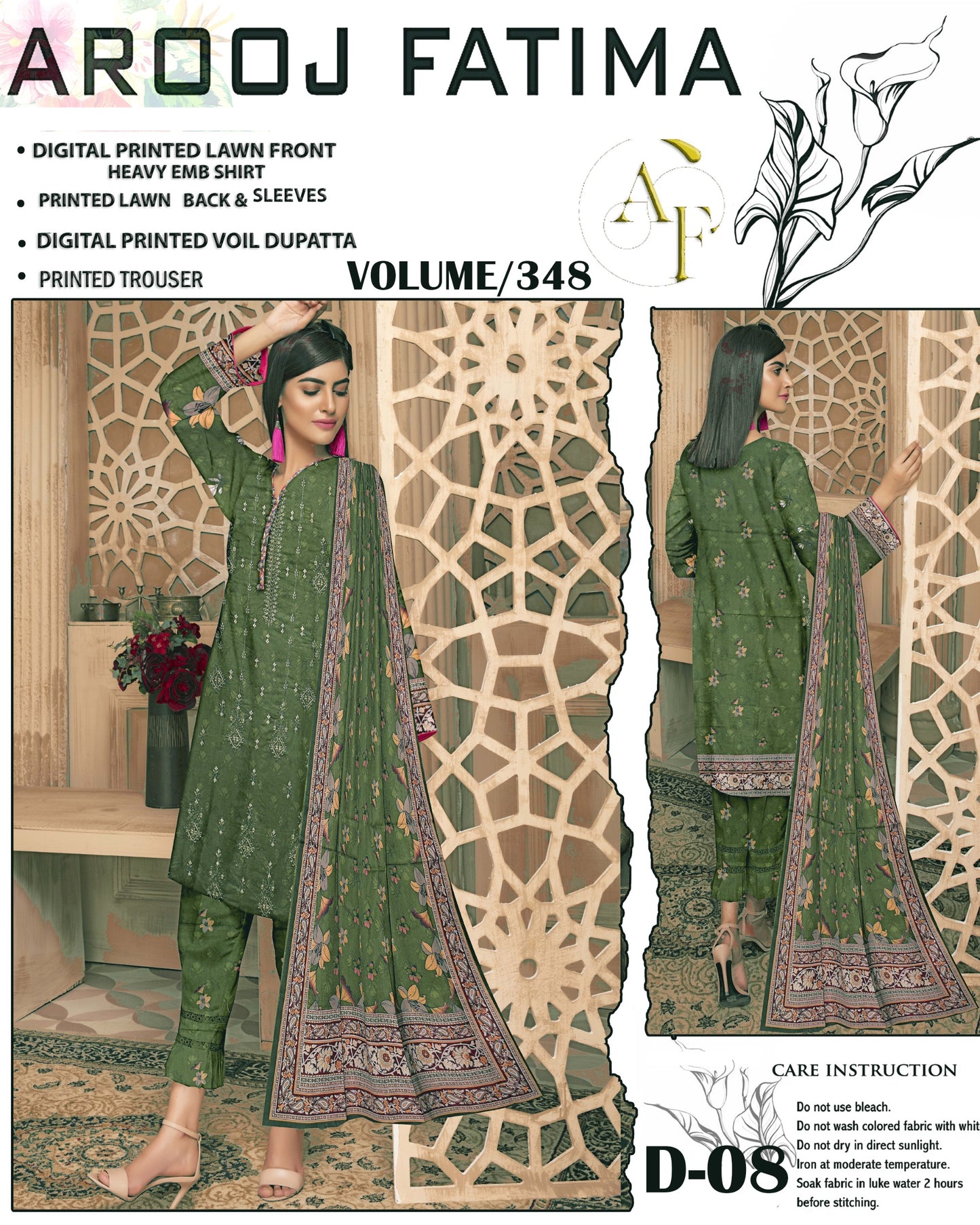 AROOJ FATIMA Original 3Pc Suit
