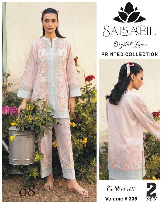 Salsabil Digital Printed Cord Set 2Pc