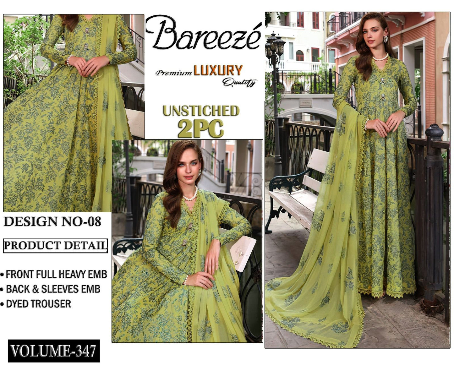 Bareeze Luxury Collection – Embroidered Lawn 2PC