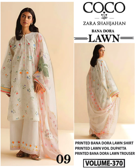 COCO ZARA SHAHJAHAN LAWN 3Pc