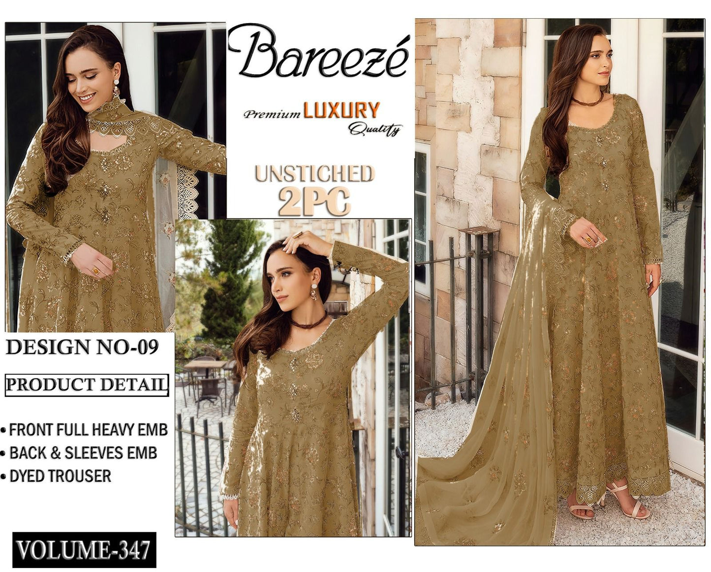 Bareeze Luxury Collection – Embroidered Lawn 2PC