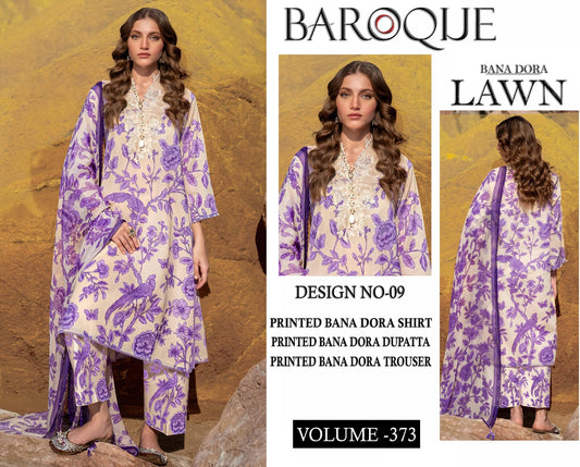 BAROQUE BANA DORA LAWN 3PC SUIT