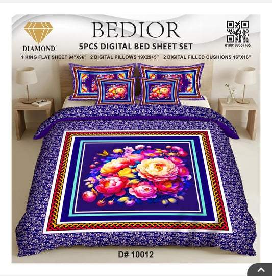 BEDIOR 5PCS DIGITAL BED SHEET SET 10012