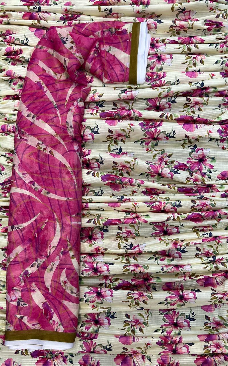 Original Bareeza 3Pc With Bamber Chiffon Dupatta