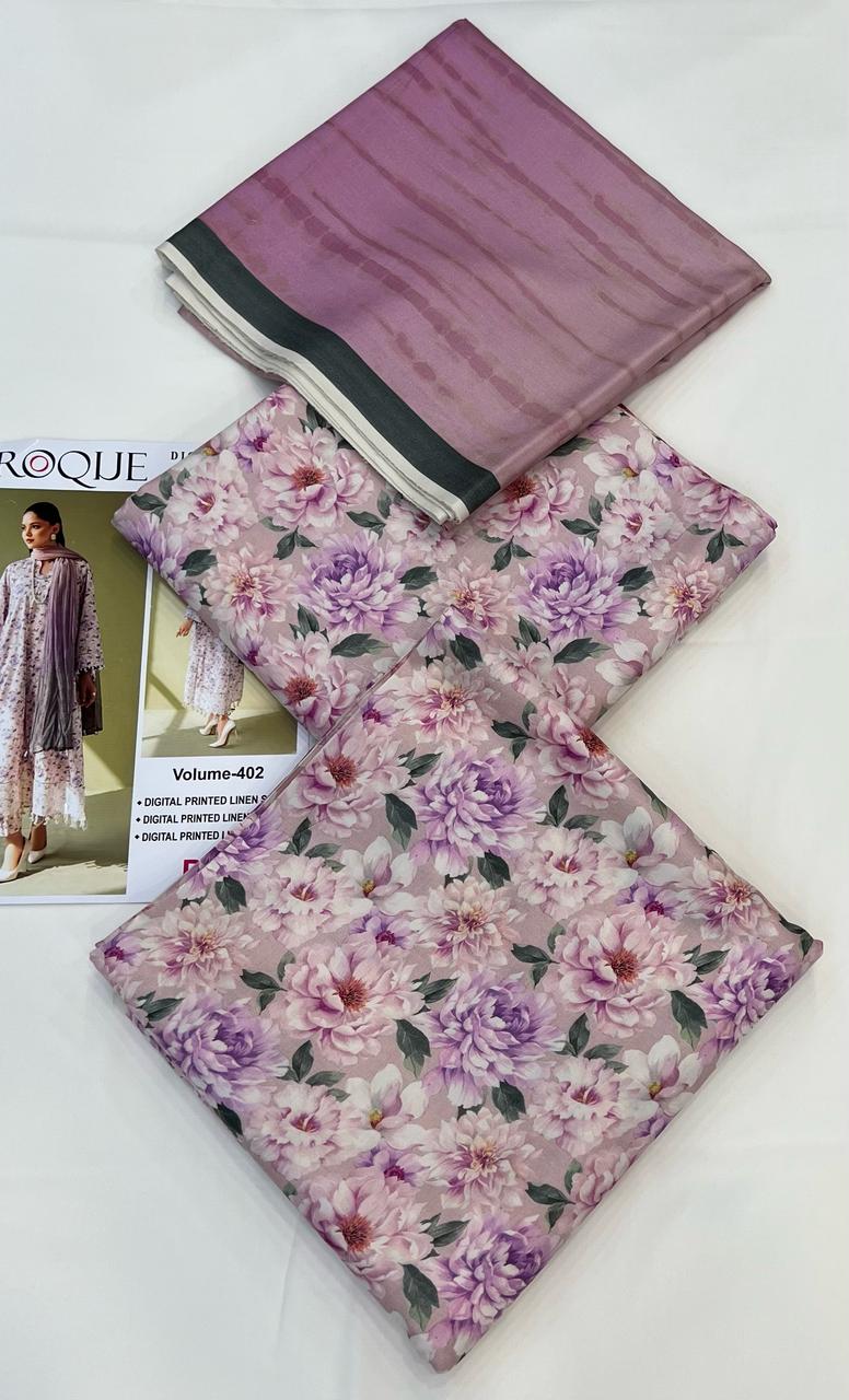 BAROQUE LINEN Digital Printed 3PC