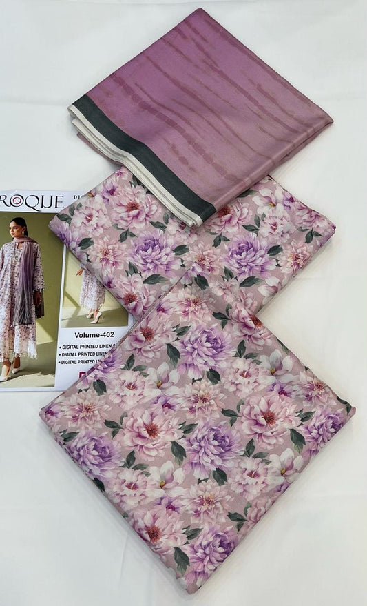 BAROQUE LINEN Digital Printed 3PC
