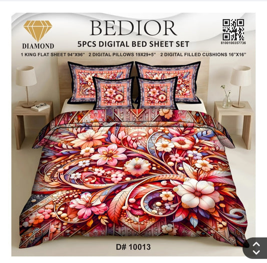 BEDIOR 5PCS DIGITAL BED SHEET SET 10013