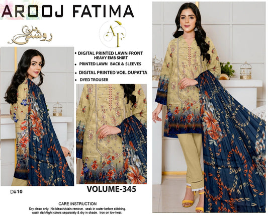 Roshni by Arooj Fatima Embroidered Original 3PC