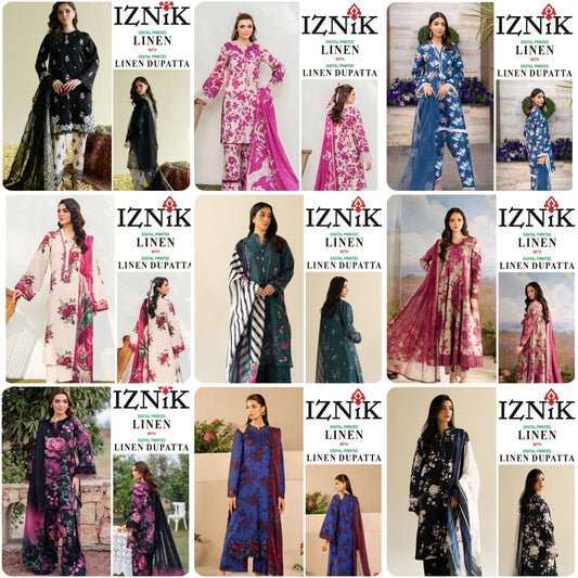 IZNIK LINEN Digital Printed 3PC