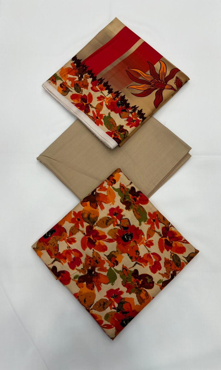 Classic Plain Linen 3PC with Same Fabric Dupatta