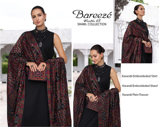 Bareeze With Embroidered Karandi Shawl – Winter Luxury Edit