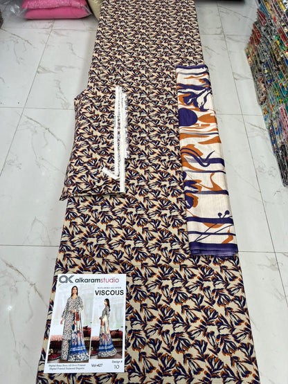 Alkaram Bana Dora Allover Viscose 3PC