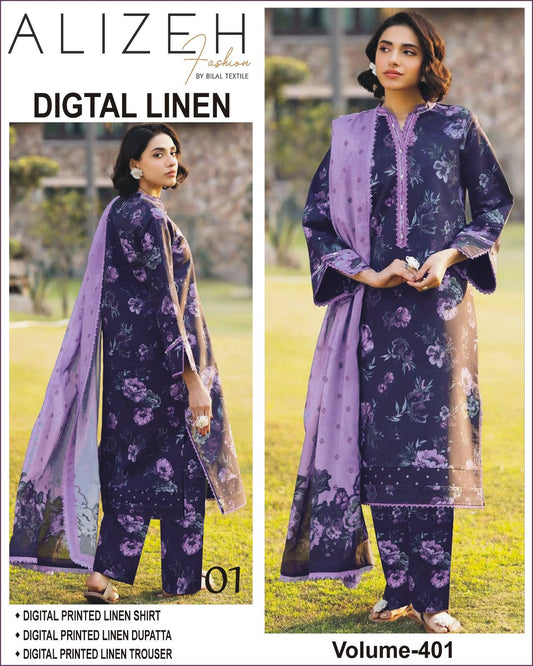 ALIZEH Digital Printed LINEN 3PC 2025-26