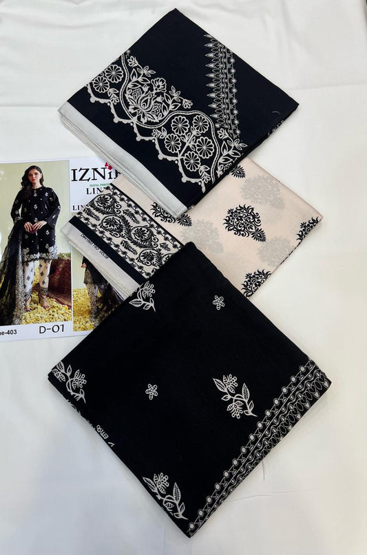 IZNIK LINEN Digital Printed 3PC