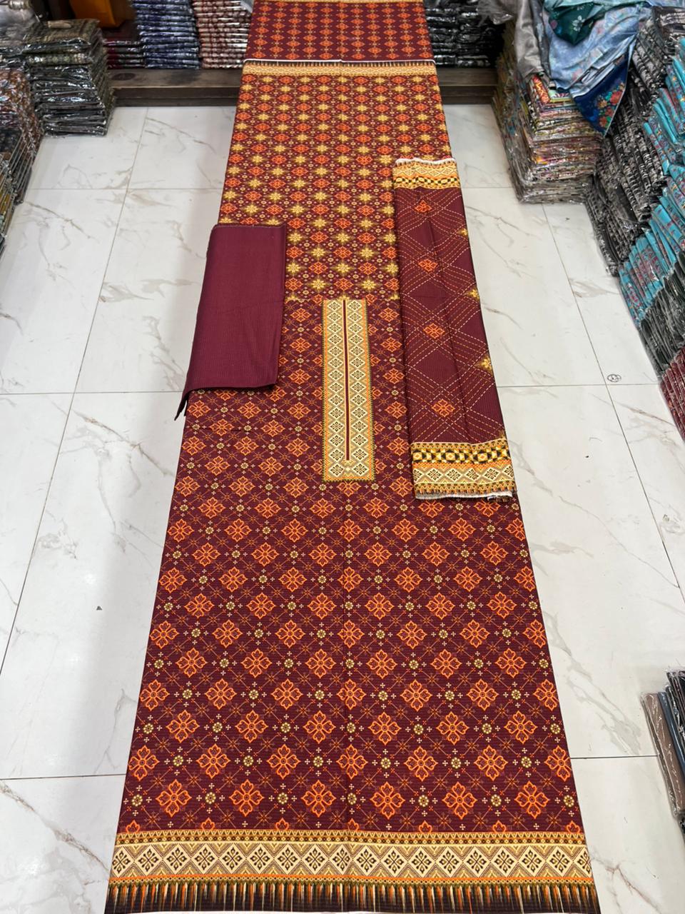 New Arrival! Luxury Fancy Karandi 3-Piece Suit