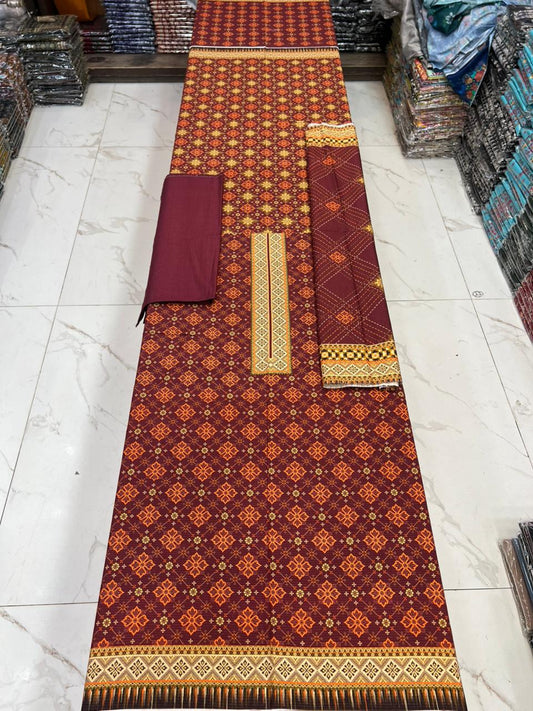 New Arrival! Luxury Fancy Karandi 3-Piece Suit