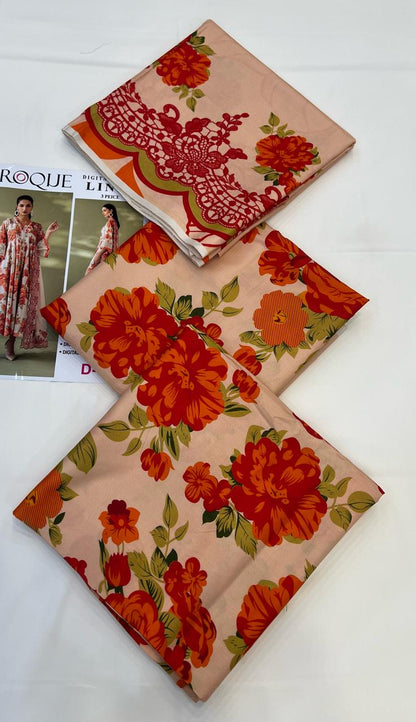 BAROQUE LINEN Digital Printed 3PC