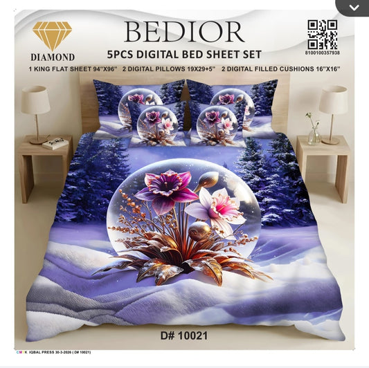 BEDIOR 5PCS DIGITAL BED SHEET SET 10021
