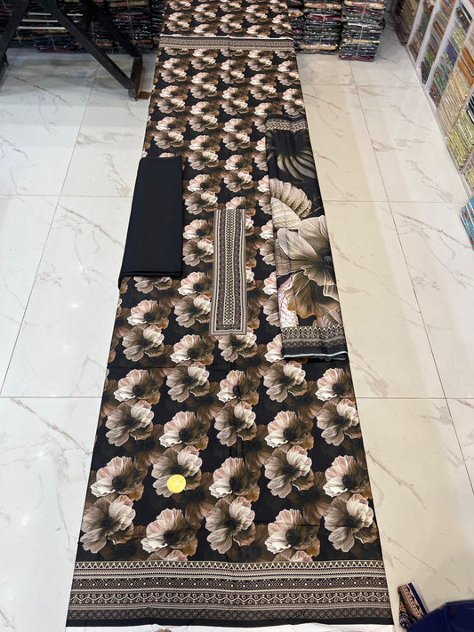 Classic Plain Linen 3PC with Same Fabric Dupatta