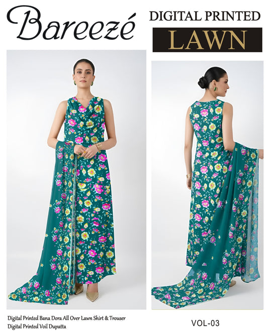 Bareeze Classy Lawn 3PC – Summer Collection