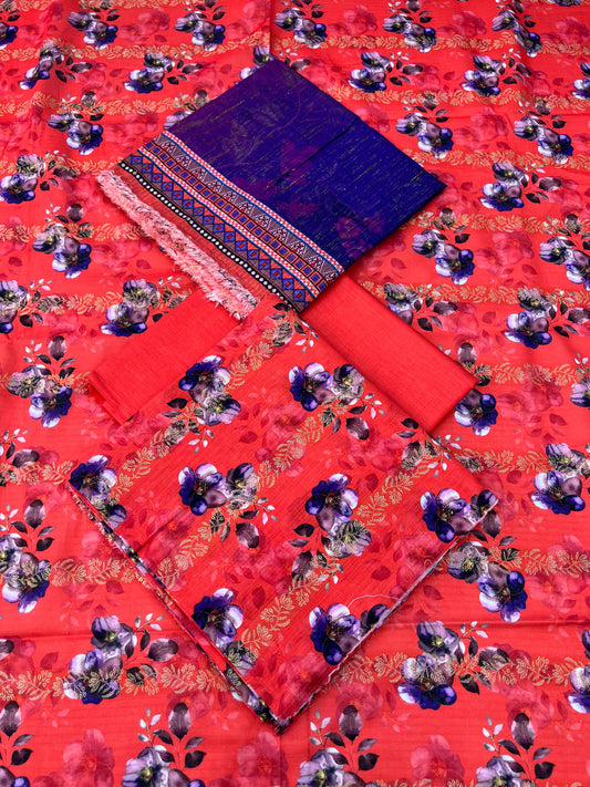 Sharjeena Premium Fancy Lawn 3PC