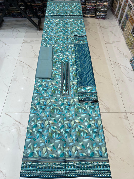 Classic Plain Linen 3PC with Same Fabric Dupatta