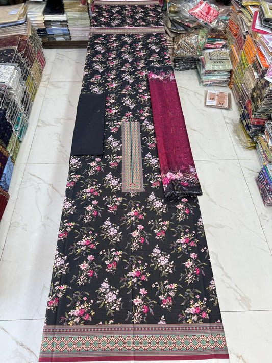 Swiss Bana Dora Lawn with Fancy Dupatta