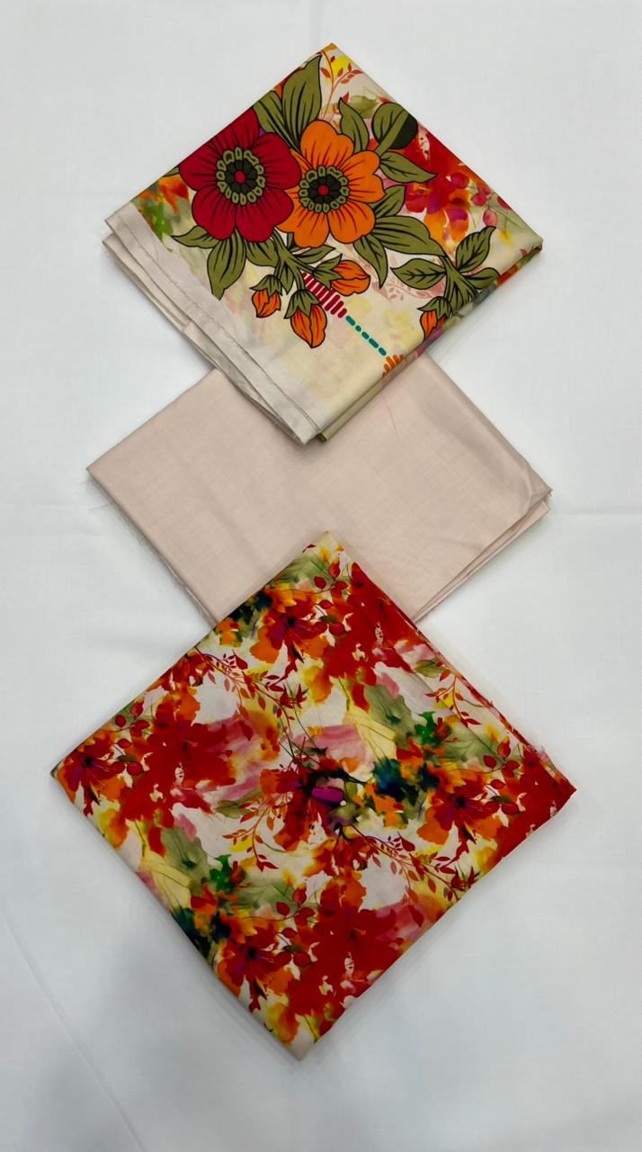 Classic Plain Linen 3PC with Same Fabric Dupatta