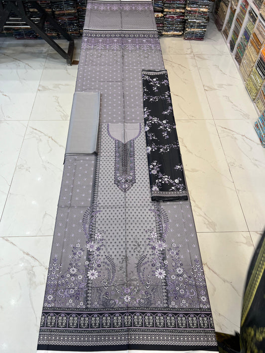 Classic Plain Linen 3PC with Same Fabric Dupatta