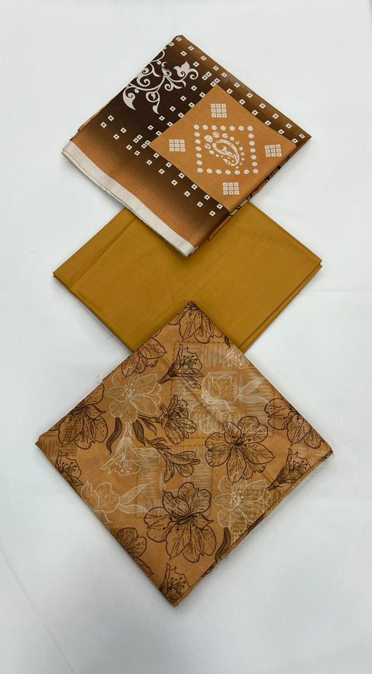 Classic Plain Linen 3PC with Same Fabric Dupatta