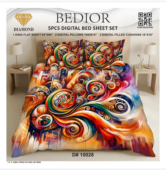 BEDIOR 5PCS DIGITAL BED SHEET SET 10028