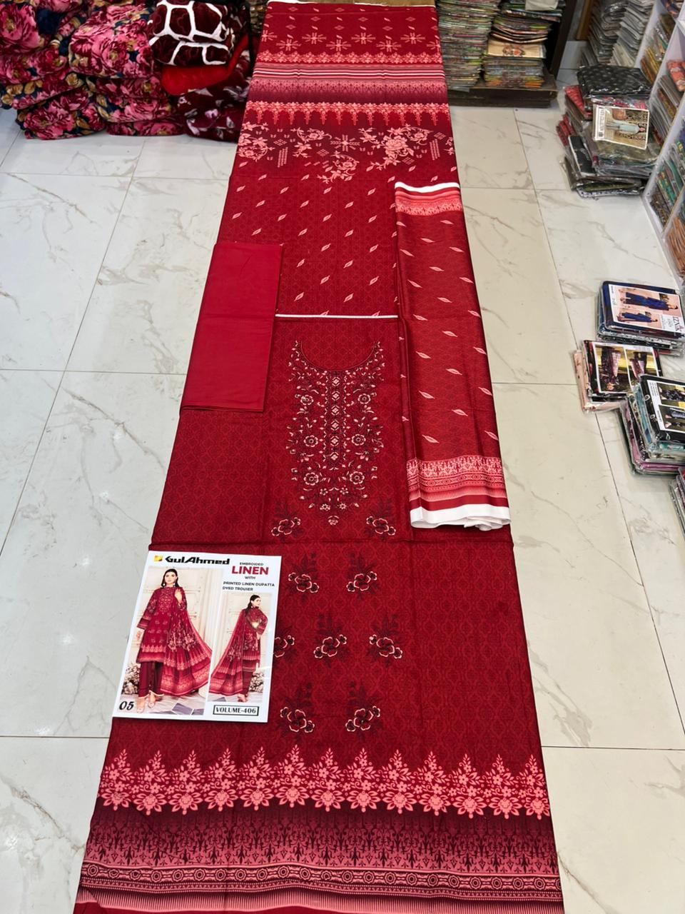 EMBROIDERED LINEN 3PC Multi Brands