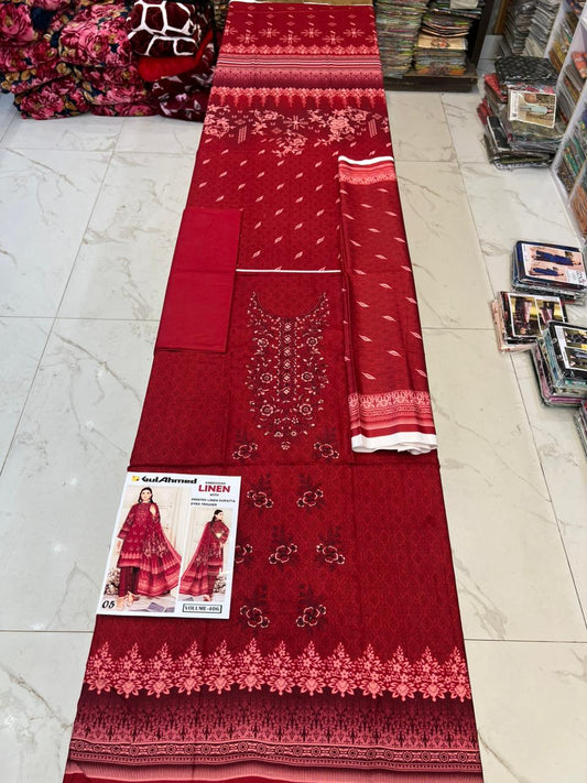 EMBROIDERED LINEN 3PC Multi Brands