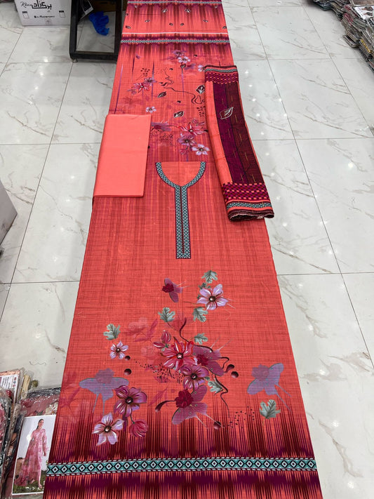 Almas Premium Bana Dora Lawn 3PC | Tarkashi Dupatta