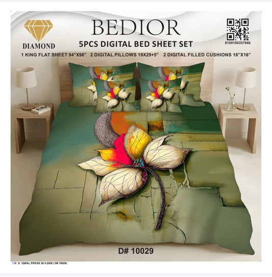 BEDIOR 5PCS DIGITAL BED SHEET SET 10029