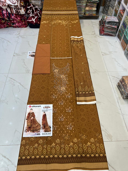 EMBROIDERED LINEN 3PC Multi Brands