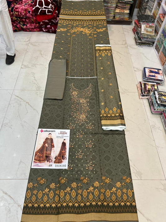 EMBROIDERED LINEN 3PC Multi Brands