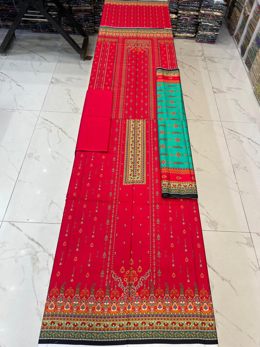 Classic Plain Linen 3PC with Same Fabric Dupatta