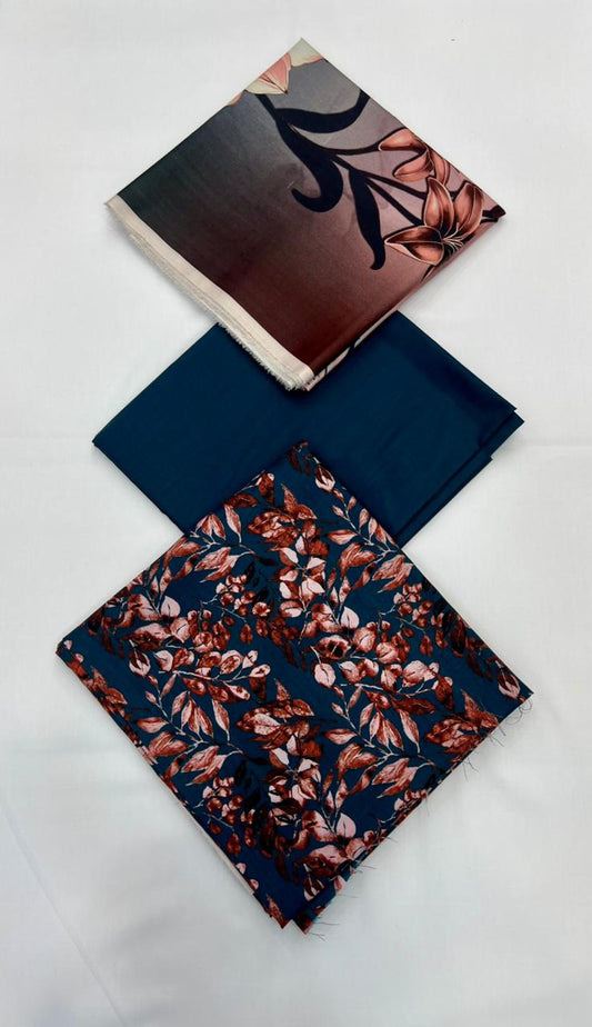 Classic Plain Linen 3PC with Same Fabric Dupatta