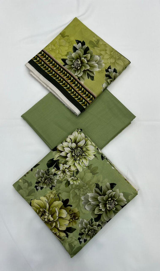 Classic Plain Linen 3PC with Same Fabric Dupatta