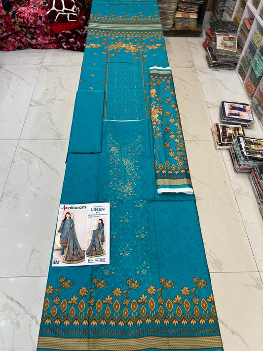 EMBROIDERED LINEN 3PC Multi Brands