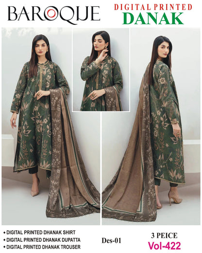 Luxury Barouqe Dhanak 3-PC Collection