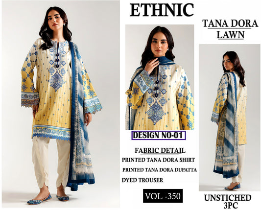 Ethnic TANA DORA LAWN 3PC