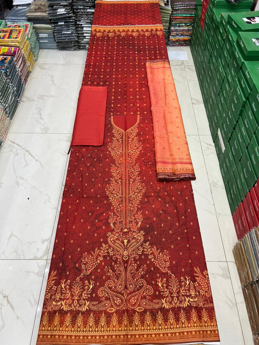 Almas Premium Bana Dora Lawn 3PC | Tarkashi Dupatta