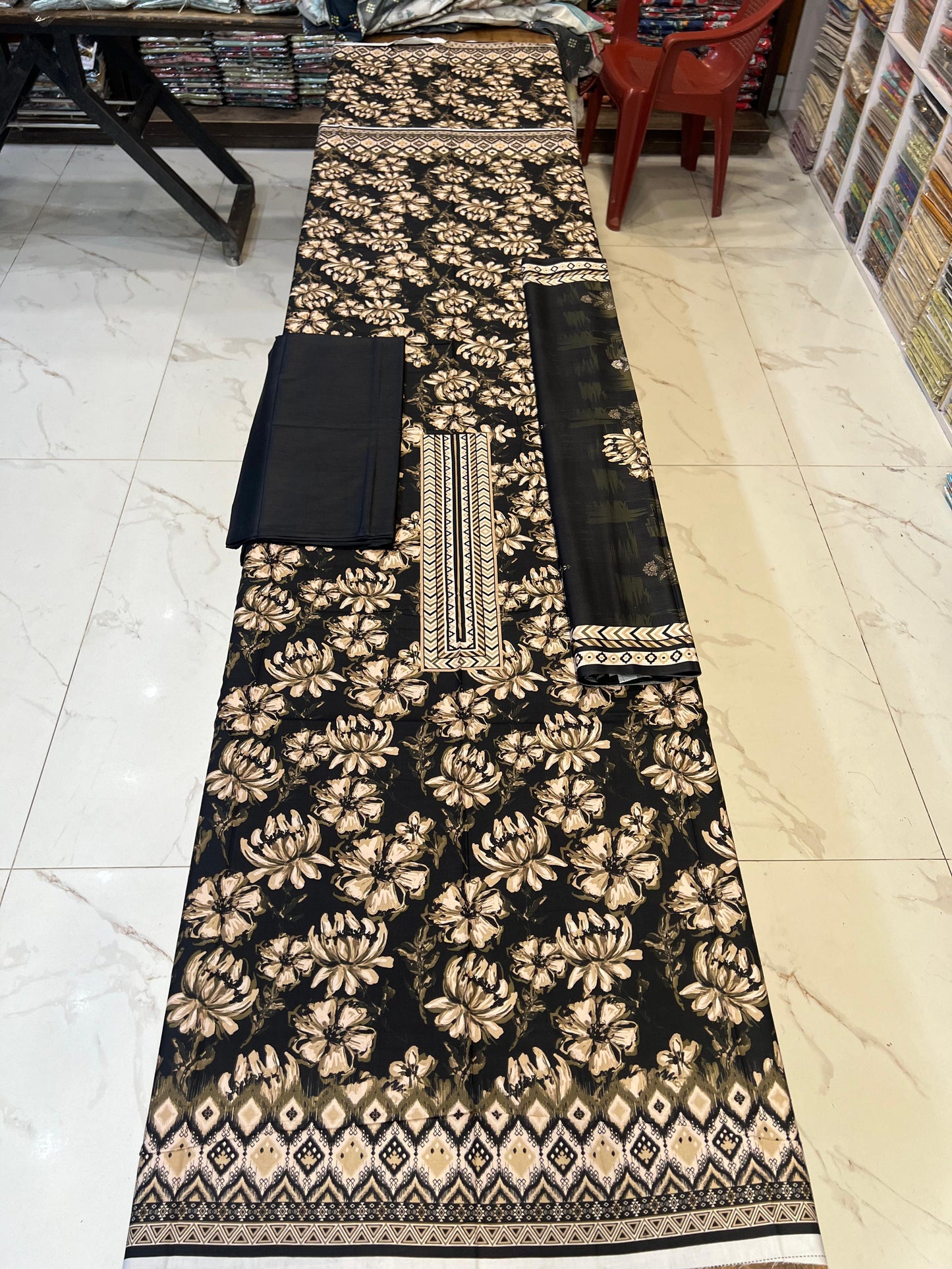 Classic Plain Linen 3PC with Same Fabric Dupatta