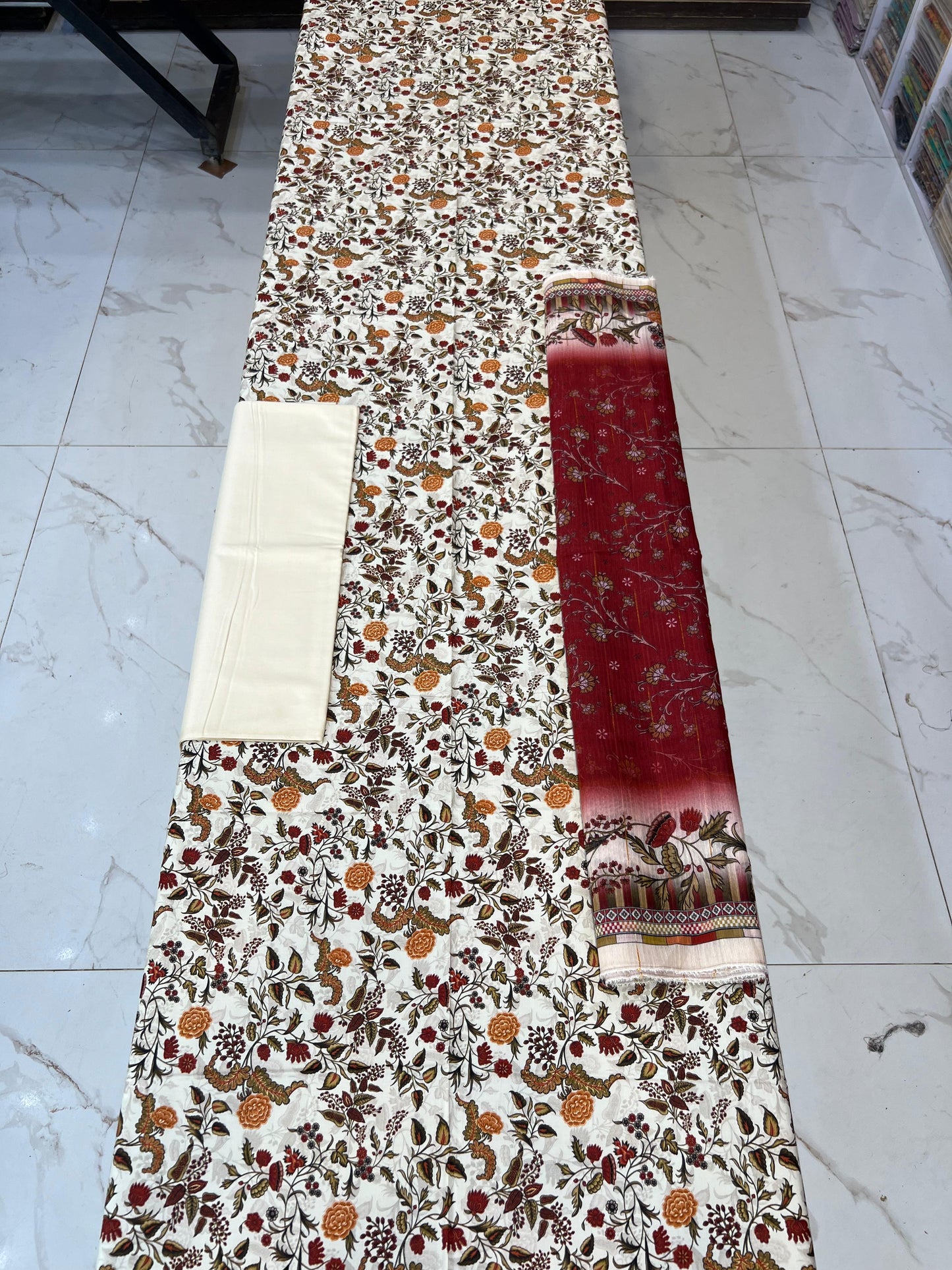 Bana Dora Tarkashi Dupatta Printed Linen 3PC