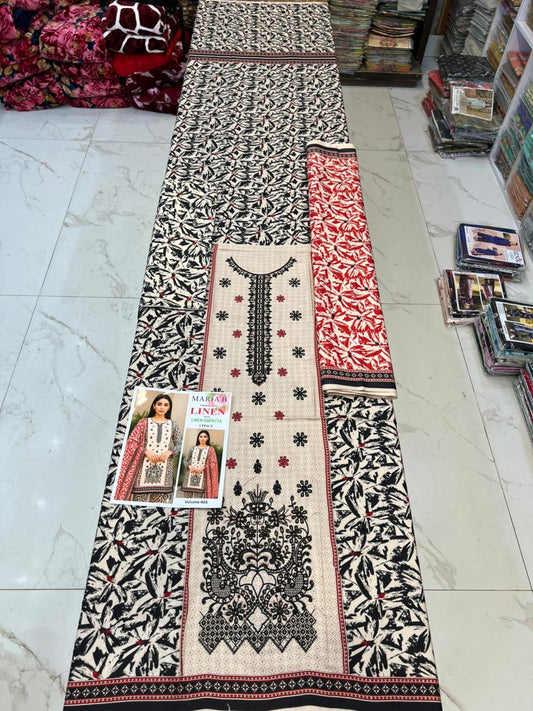 EMBROIDERED LINEN 3PC Multi Brands