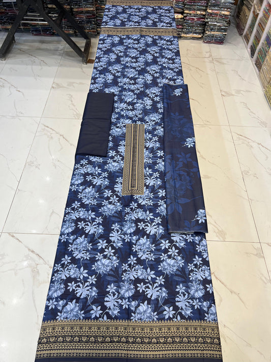 Classic Plain Linen 3PC with Same Fabric Dupatta