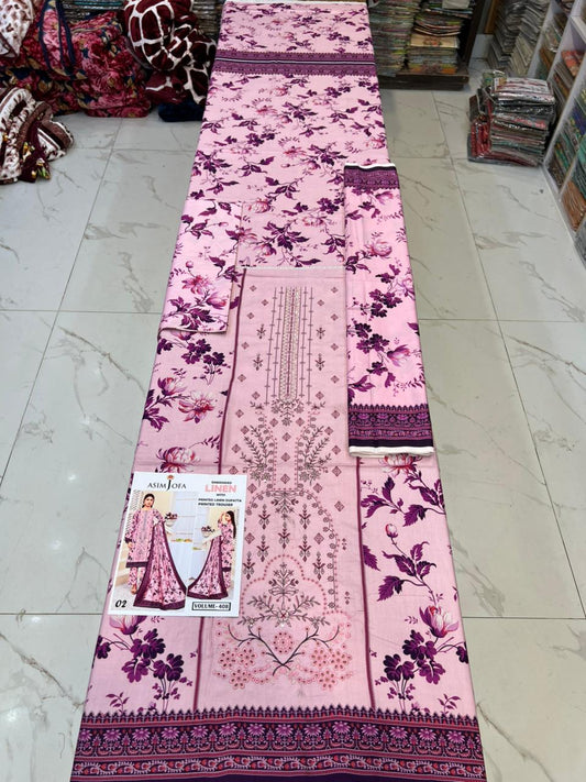 EMBROIDERED LINEN 3PC Multi Brands