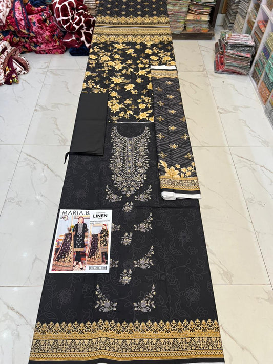 EMBROIDERED LINEN 3PC Multi Brands